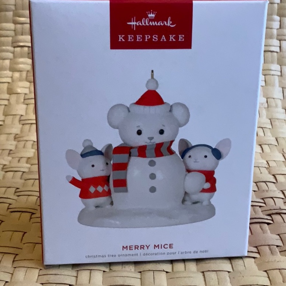 HALLMARK ORNAMENT MERRY MICE BUILDING A SNOWMAN SPECIAL EDITION NWT